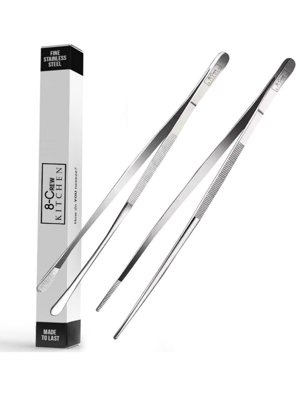 Stainless Steel Cooking Tweezers Set of 2 - 12" Culinary Plating & Food Decor